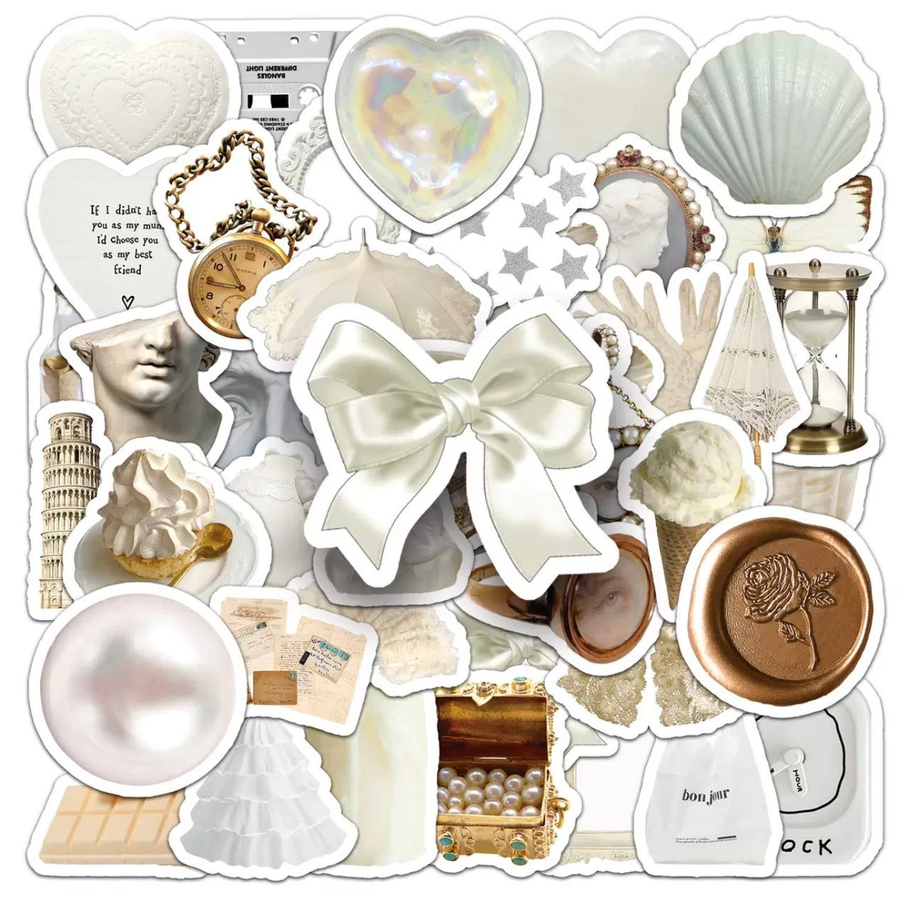 🤍 Ivory Dream Aesthetic Sticker Pack